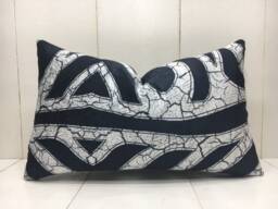 Handwoven Silk Ikat Pillow Cover 12x20, Modern Home Decor - thumbnail 1