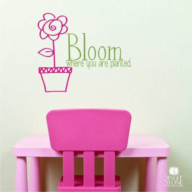 Bloom Where You Are Planted Wall Decal - Nursery Vinyl Decor - image 1