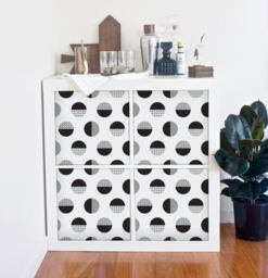 Decals For Ikea Kallax/Expedit Decal, Diy Geometric Black & White Dotted Stickers, Circles, Reusable, Repositionable, Removable #19Ka - thumbnail 1
