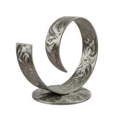 Metal Sculpture Curl Silver Handcrafted Luxury Modern Art Decor, Indoor, Outdoor - thumbnail 4