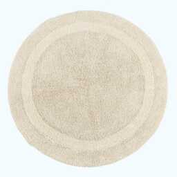Luxury Reversible Round Bath Mat - 100% Cotton, 80cm, Super Absorbent, Soft & Tufted, Eco-Friendly, Machine Washable Bathroom Rug - thumbnail 4