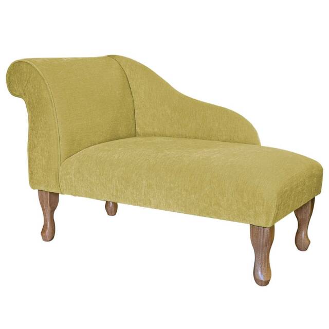 Handmade Yellow Velvet Chaise Longue Small Accent Sofa, British Made - image 1