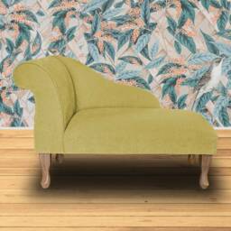 Handmade Yellow Velvet Chaise Longue Small Accent Sofa, British Made - thumbnail 3