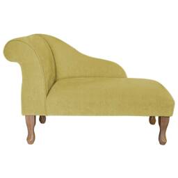 Handmade Yellow Velvet Chaise Longue Small Accent Sofa, British Made - thumbnail 2