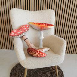 Mushroom Plush Pillow Velvet Woodland Decor, Kids Room Cushion - thumbnail 2
