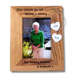 "When Someone You Love Becomes A Memory - Memorial, in Memory, Loss, Grief Personalised Solid Oak Wood Photo Frame 6x4"", 7x5" - thumbnail 2