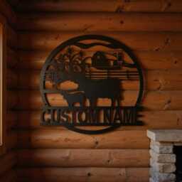 Personalized Cow Metal Sign, Cow Cattle Wall Art, Custom Farm Ranch Decor, Cows Gift, Cow Farmhouse Decor, Cow Farmer Sign - thumbnail 2