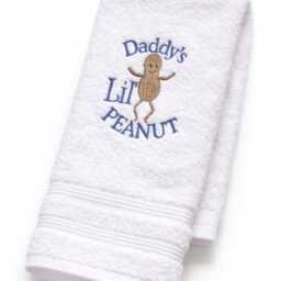 Daddy's Little Peanut Embroidered Hand Towel - Baby Gift Kitchen Decor - thumbnail 3