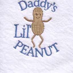 Daddy's Little Peanut Embroidered Hand Towel - Baby Gift Kitchen Decor - thumbnail 2