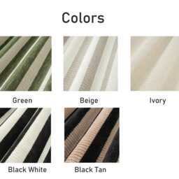 5 Colors, A Pair Of Green Striped Chenille Curtains, Custom Curtain Panel, Living Room Custom Made, Divider - thumbnail 3