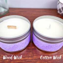 Black Raspberry Vanilla Soy Candle in 8Oz Tin - Fruity Sweet Scented For Home Decor Or Gifting Her, Wood Cotton Wick - thumbnail 3