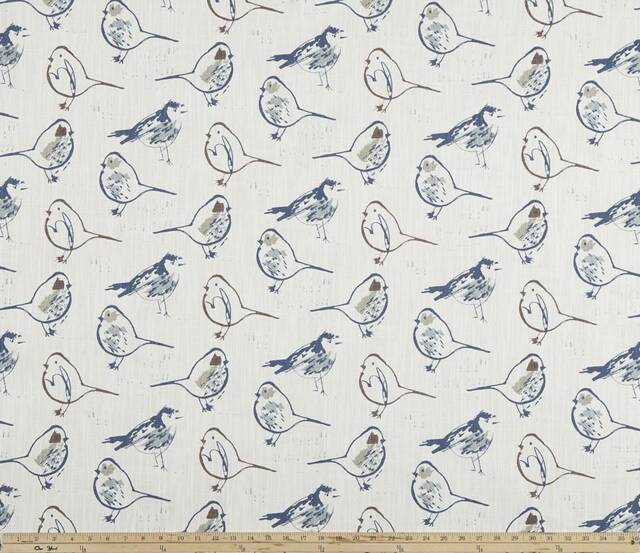 "Bird Toile Regal Blue Cafe Curtains.(Set Of 2 Panels.colors White Navy & Blue. Choose Your Length - 15""L Upto 36"