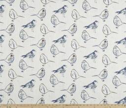 "Bird Toile Regal Blue Cafe Curtains.(Set Of 2 Panels.colors White Navy & Blue. Choose Your Length - 15""L Upto 36"