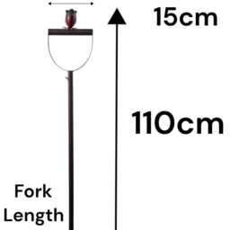 Garden Fork With Robin Stake British Bird Metal Rustic Gift Brown Decoration - thumbnail 2