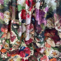 Roman Blinds Custom Made To Measure Floral Pattern Dutch Heritage Rijksmuseum Damask Rose Peony Tulips Botanical Printed Cotton Fabric - thumbnail 4