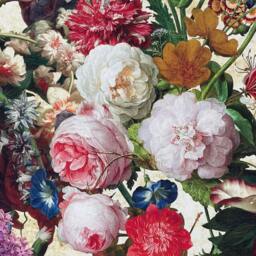 Roman Blinds Custom Made To Measure Floral Pattern Dutch Heritage Rijksmuseum Damask Rose Peony Tulips Botanical Printed Cotton Fabric