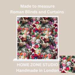 Roman Blinds Custom Made To Measure Floral Pattern Dutch Heritage Rijksmuseum Damask Rose Peony Tulips Botanical Printed Cotton Fabric - thumbnail 2