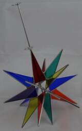 Moravian Star Christmas Tree Topper Stained Glass Bethlehem Ornament Multi-Color 18 Point Gift Advent North - thumbnail 2