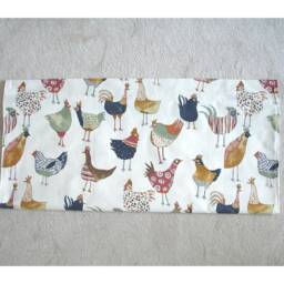 Window Valance Cafe Top Rod Pocket Curtain Treatment Pelmet Hens Header Treatments Kitchen Bathroom Chicken Hen Chickens Blue Green Brown - thumbnail 3