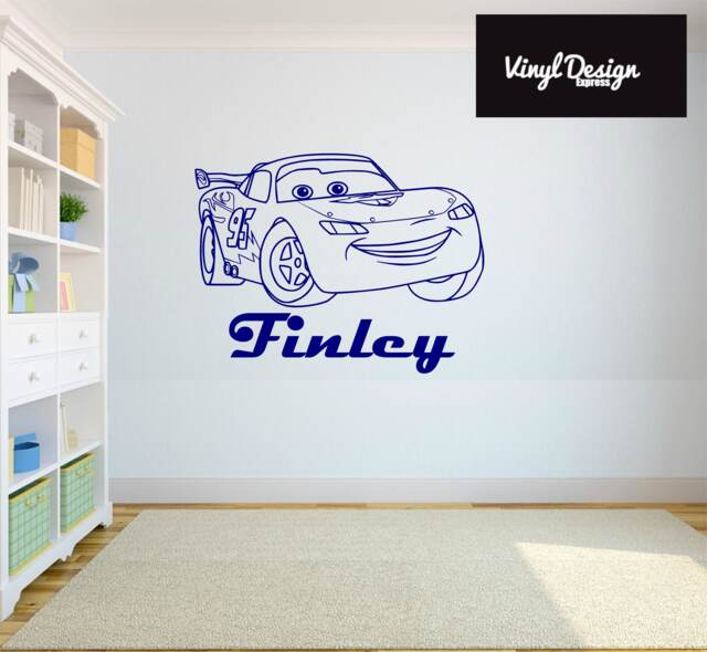 Cars Lightning Mcqueen Personalised Vinyl Wall Art Sticker For Childrens Bedroom - image 1