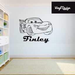 Cars Lightning Mcqueen Personalised Vinyl Wall Art Sticker For Childrens Bedroom - thumbnail 2