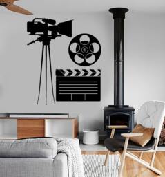 Wall Vinyl Decal Movie Making Film Camera Actress Cool Amazing Decor 1356Dz - thumbnail 1