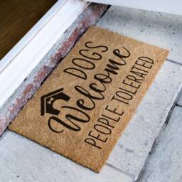 Dogs Welcome People Tolerated - Custom Dog Doormat Funny Animal Lover Gift Coir Mat House - thumbnail 2
