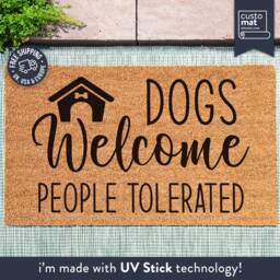 Dogs Welcome People Tolerated - Custom Dog Doormat Funny Animal Lover Gift Coir Mat House - thumbnail 1