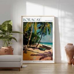 Boracay Philippines Travel Poster Tropical Beach Wall Art - thumbnail 3