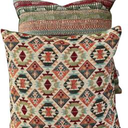 Kilim Cushion Cover Moroccan-Inspired Velvet Throw Pillow - Boho Home Decor - thumbnail 4
