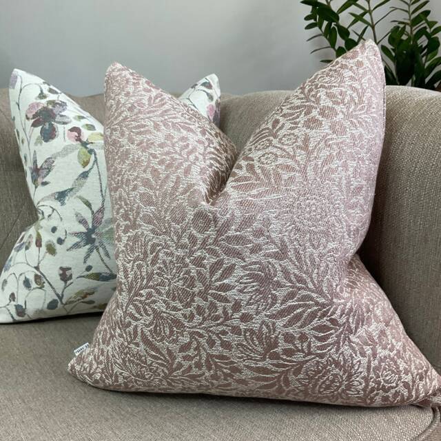 John Lewis & Partners Fabric Hidcote Cushion Pillow Cover Floral Pink Woven Designer High Quality Handmade - image 1