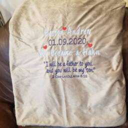 Adoption Blanket Personalized Embroidered Gotcha Day New Baby Dates To Remember Mink Sherpa 60 - thumbnail 2