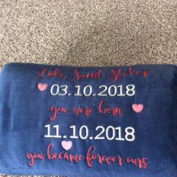 Adoption Blanket Personalized Embroidered Gotcha Day New Baby Dates To Remember Mink Sherpa 60 - thumbnail 3