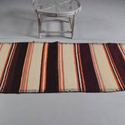 Vintage Rug, Oushak Rugs, Rugs For Area, Herki , Turkish Beige Anatolian 2.6x10.5 Ft Area Organic Dining Room Rug - thumbnail 3