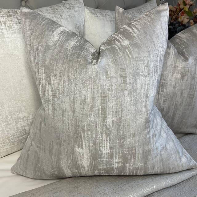 Soft Textured Luxury Cushion Cover, Decorative Pillow For Sofa - Bed/Silver Grey , Prestigious Textiles Designer Fabric, Double Sided - image 1