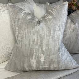 Soft Textured Luxury Cushion Cover, Decorative Pillow For Sofa - Bed/Silver Grey , Prestigious Textiles Designer Fabric, Double Sided - thumbnail 1