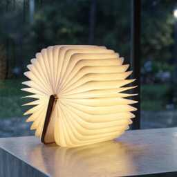 stained Glass Bookshelf Book Lamp, Cozy Reading Foldable Led Light - thumbnail 3
