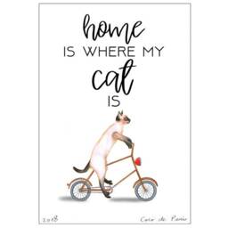 Cat Print, Home Is Where My Is, Cat Quote, Lovers, Cat Gift, Affordable Christmas Gift, Xmas, Kitten, Kitten Cat Deco - thumbnail 2