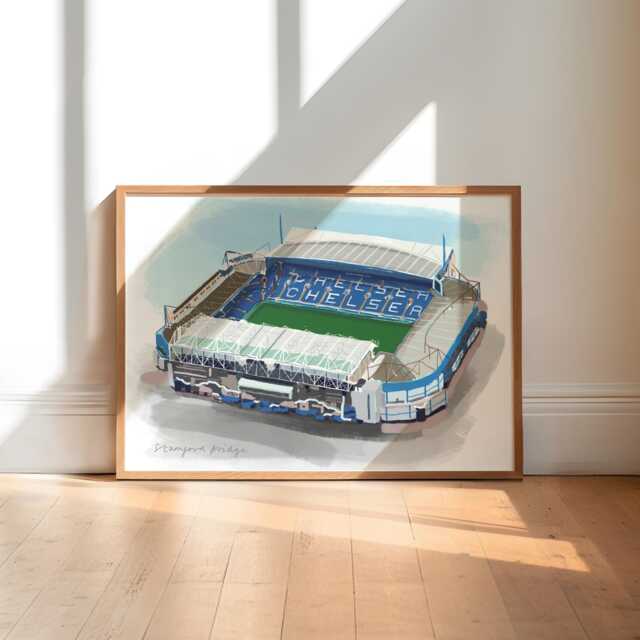 Stamford Bridge Stadium Print, Chelsea Football Club Gift - image 1