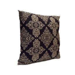 Navy Blue & Khaki Beige Pillow, Throw Pillow Cover, Decorative Cushion Pillowcase, Accent Cotton Blend - thumbnail 2