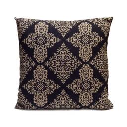 Navy Blue & Khaki Beige Pillow, Throw Pillow Cover, Decorative Cushion Pillowcase, Accent Cotton Blend - thumbnail 1