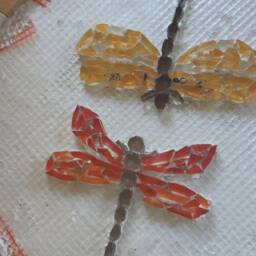 Dragonfly Mosaic Coffee Table Natural Stone Patio Decor - thumbnail 4