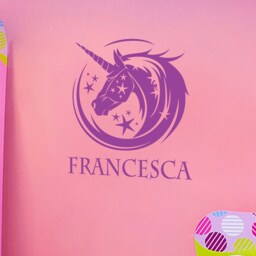 Mythical Unicorn & Name - Wall Sticker Children's Bedroom Nursery Vinyl Transfer Personalised - thumbnail 2