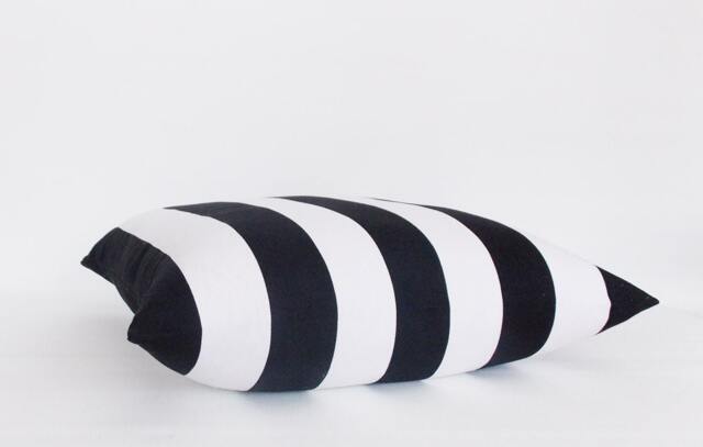Black & White Striped Pillow Cover Modern Home Decor - image 1
