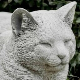 Outdoor Cat Sculpture Concrete Kitty Statue Cement Kitten Figure Stone Animal Decoration Handmade Ornament Yard Art Kitty Lover Gift - thumbnail 2