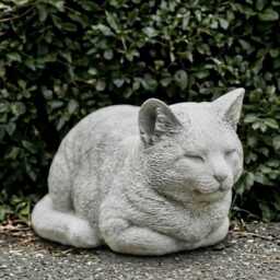 Outdoor Cat Sculpture Concrete Kitty Statue Cement Kitten Figure Stone Animal Decoration Handmade Ornament Yard Art Kitty Lover Gift - thumbnail 1