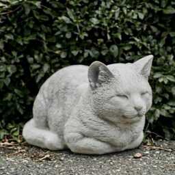 Outdoor Cat Sculpture Concrete Kitty Statue Cement Kitten Figure Stone Animal Decoration Handmade Ornament Yard Art Kitty Lover Gift - thumbnail 3