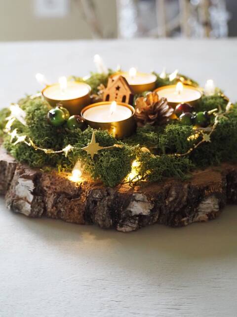 Advent Wreath Diy Stand, Candle Holder, Rustic Christmas Decor - image 1