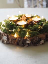 Advent Wreath Diy Stand, Candle Holder, Rustic Christmas Decor - thumbnail 1
