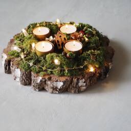 Advent Wreath Diy Stand, Candle Holder, Rustic Christmas Decor - thumbnail 3